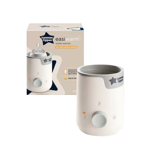 Tommee Tippee Bottle Warmer white for gentle and quick baby milk warming in 4 minutes.