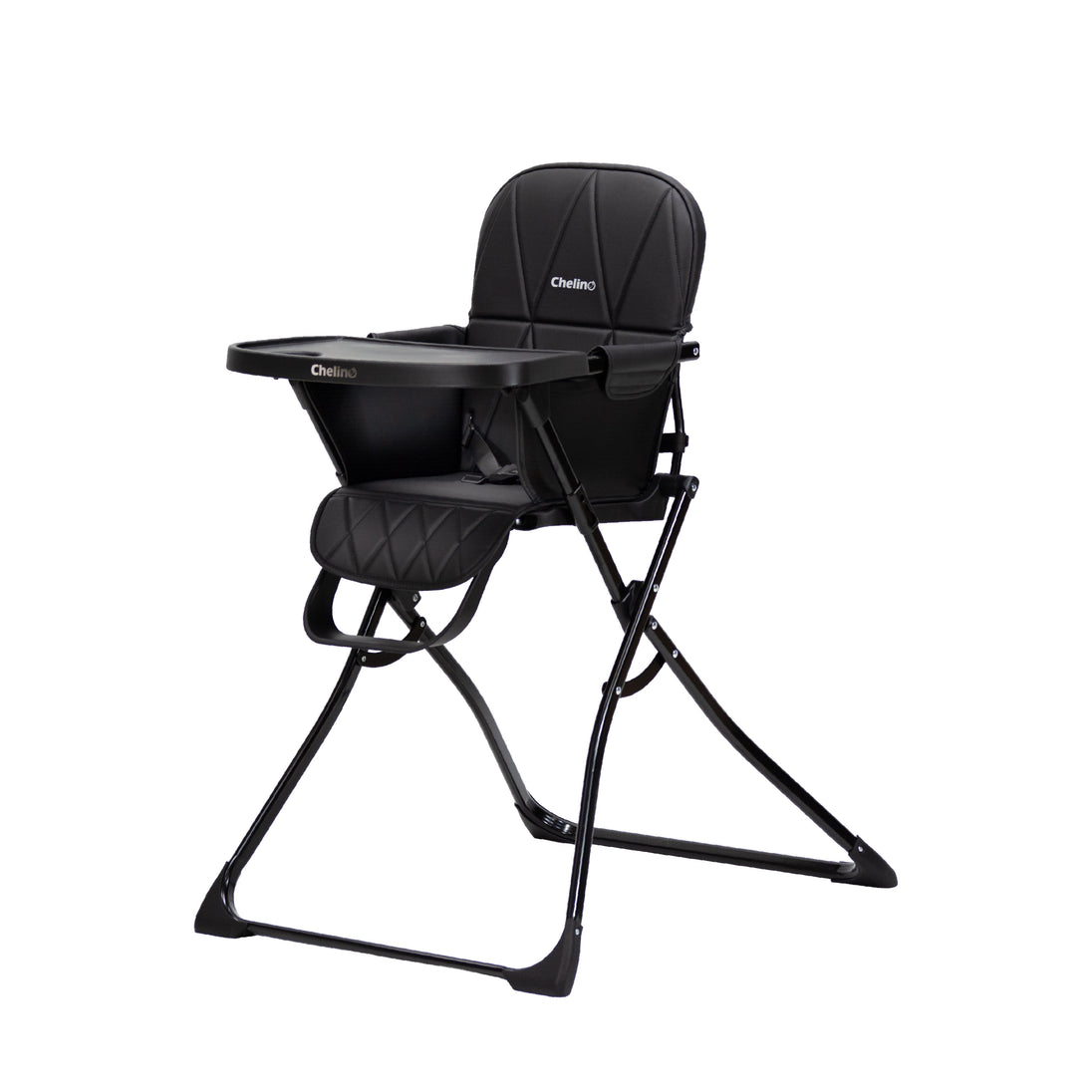 Easy Fold High Chair in black, modern and foldable design for toddlers up to 15 kg