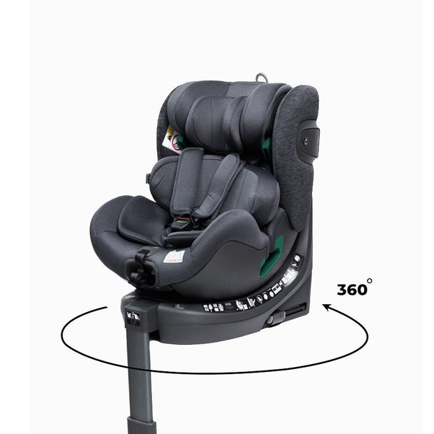 Falcon S i-Size Car Seat in black with 360-degree rotation and side impact protection for children from birth to 12 years