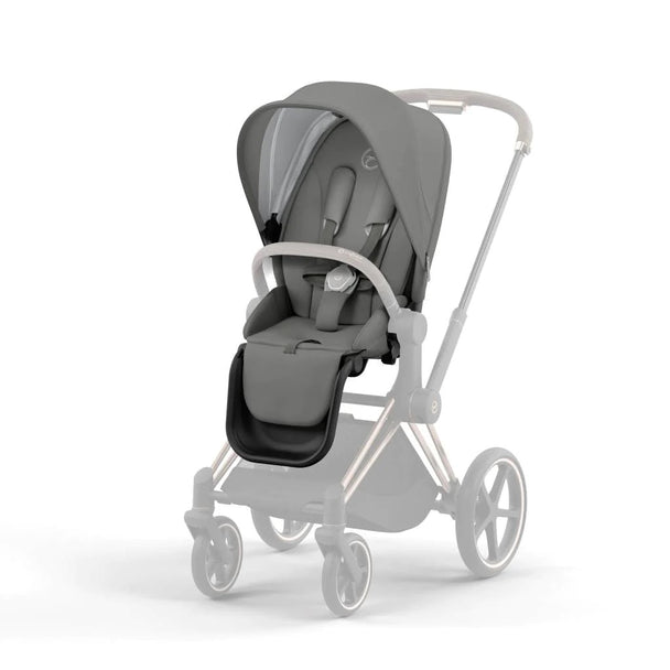 PRIAM Gen 4 Seat Pack, Sepia Black, customizable stroller accessory with extendable sun canopy and reversible seat.