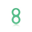 Green Snookums rubber teether with dual textured rings for baby teething relief and easy grip