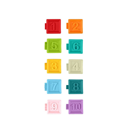 Soft textured blocks set with numbers and vibrant colors for sensory exploration and learning.