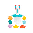 Colorful 8-piece baby bath water toys set with various textures and shapes for enhanced bath time fun.