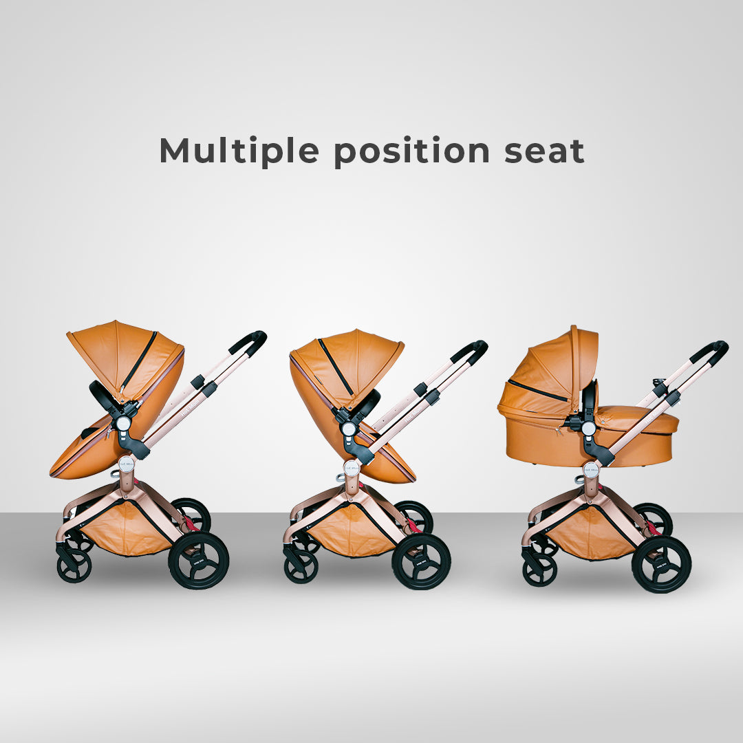 HotMom Stroller - Cocoon White Stroller with Carry Cot Reversable