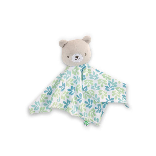 Soft plush bear lovey with leaf pattern for babies, ING Cozy Lovely Nate.