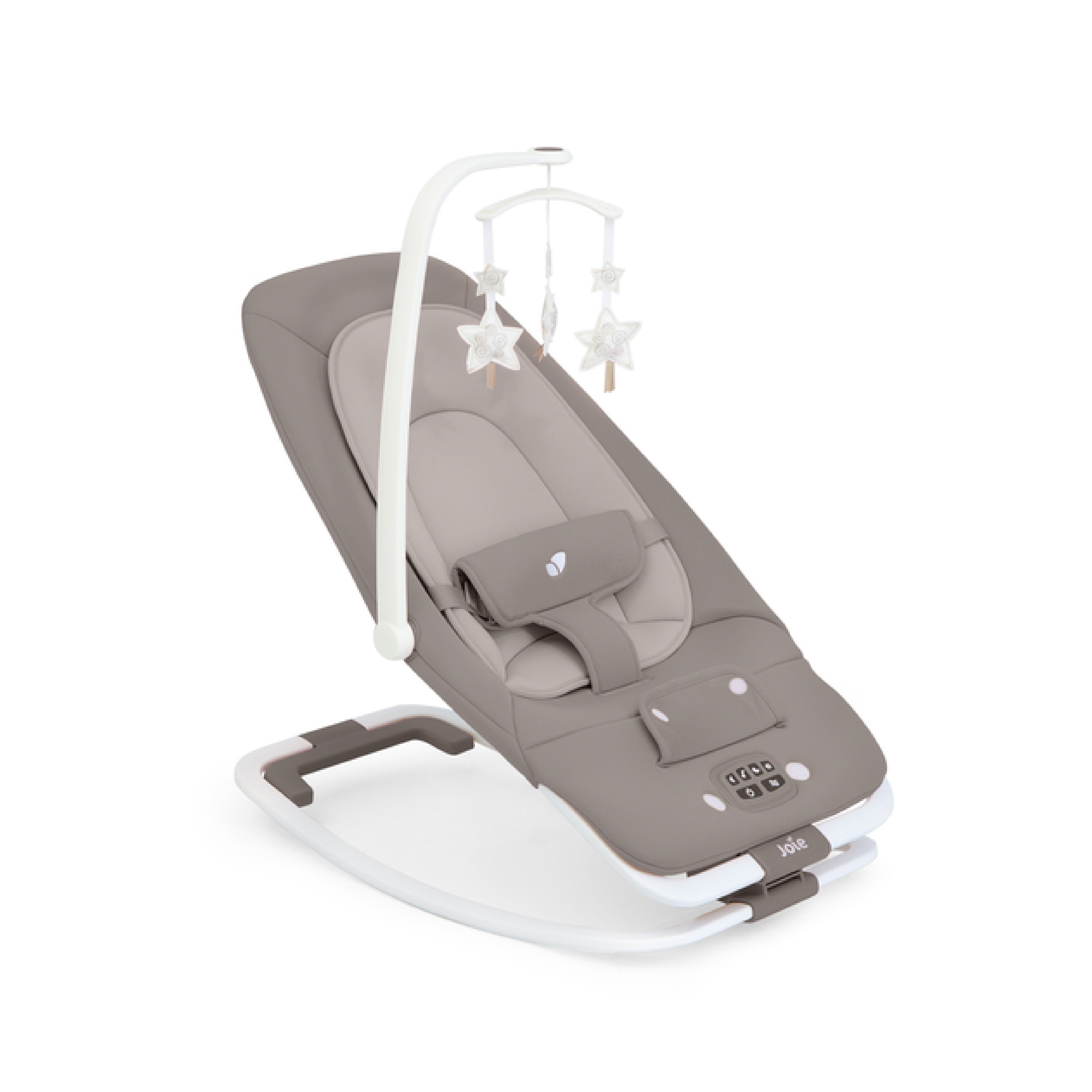 Joie Dreamer Bouncer in walnut compact baby rocker for soothing and entertaining infants