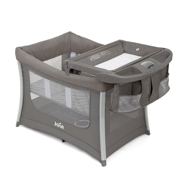 Joie Illusion™ Playard Cot in Nickel, portable travel cot for newborns up to 15 kg, Nuna Paal™ Travel Cot alternative