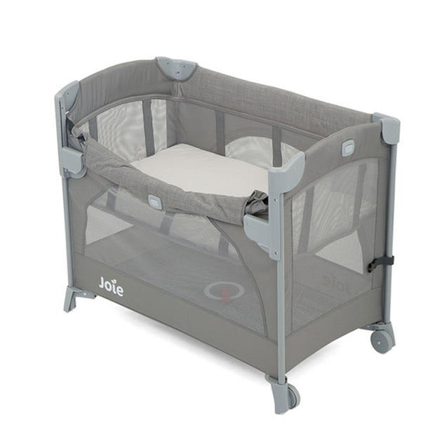 Joie Kubbie Sleep Bedside Crib and Travel Cot in Foggy Grey for newborns up to 15 kg, Nuna Paal Travel Cot alternative