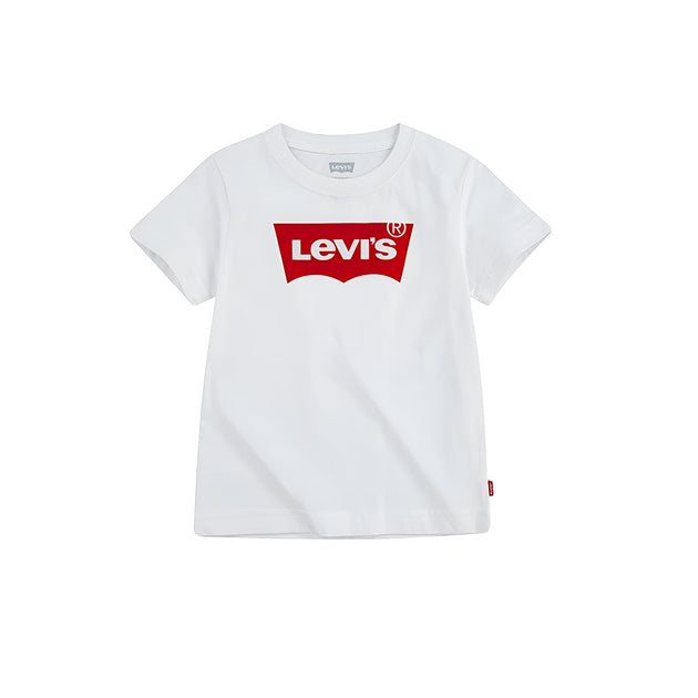 Levi's LVB Graphic Tee in white with bold Batwing logo on chest.