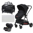 Lazer 2 in 1 Travel System stroller with convertible bassinet and Tommy Camp Cot with mattress combo for infants