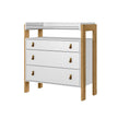 Luan Baby Changing Station white with three drawers and wooden frame for organized nursery storage