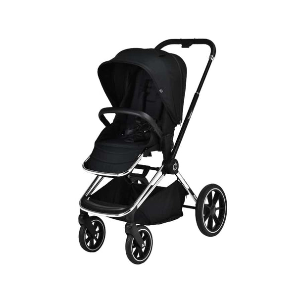 Maverick Chrome & Black Stroller with sleek design and luxury comfort.