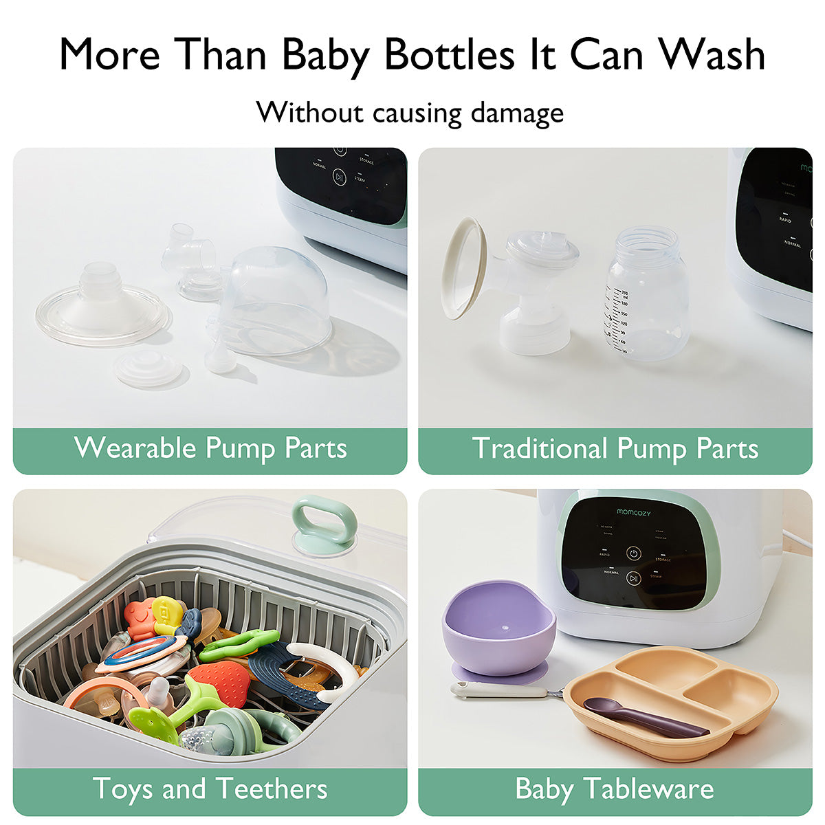 MomCozy KleanPal Pro Baby Bottle Washer - EU Plug | All-in-One