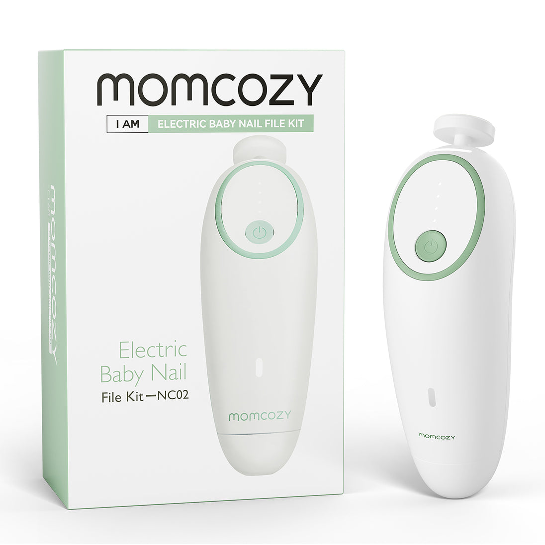 MomCozy Baby Nail File with dual soft lights and low noise for safe infant nail care