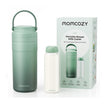 MomCozy Portable Breast Milk Cooler 12oz for outdoor use with 360° cooling and leak-resistant design