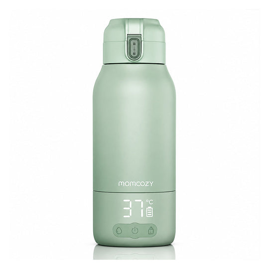 MomCozy portable breast milk and water warmer for travel with wireless design and fast heating