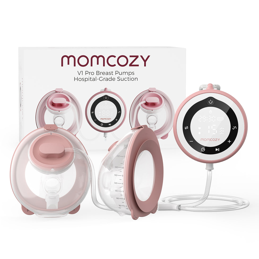MomCozy M9 single breast pump wearable hospital-grade portable with adjustable suction and hands-free design