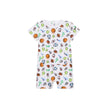 Nike NKB B NSW white romper set with all-over print, short sleeves, and breathable fabric for toddlers