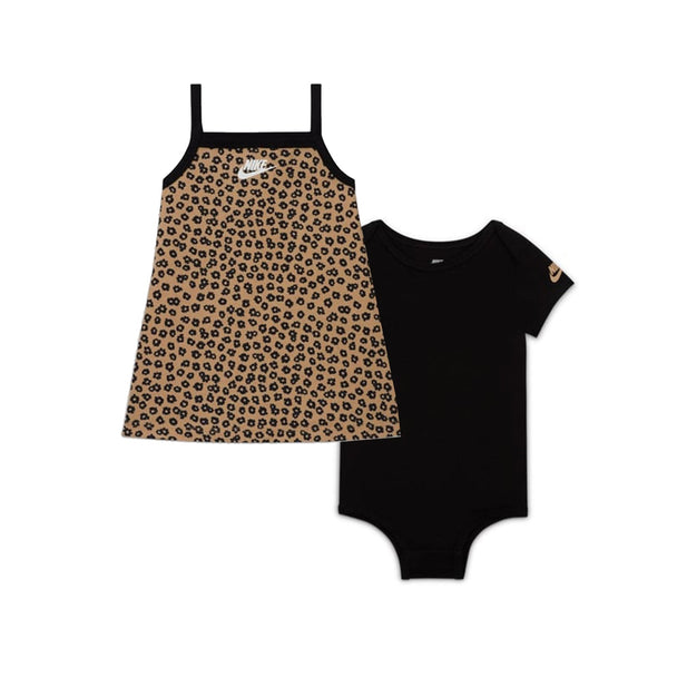 Nike Kids Floral 2-piece set with floral slip dress and black crew neck bodysuit