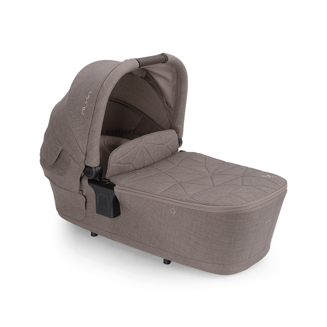 Nuna LYTL™ BMW infant carry cot in umber color for newborns with lie-flat comfort and compact fold design