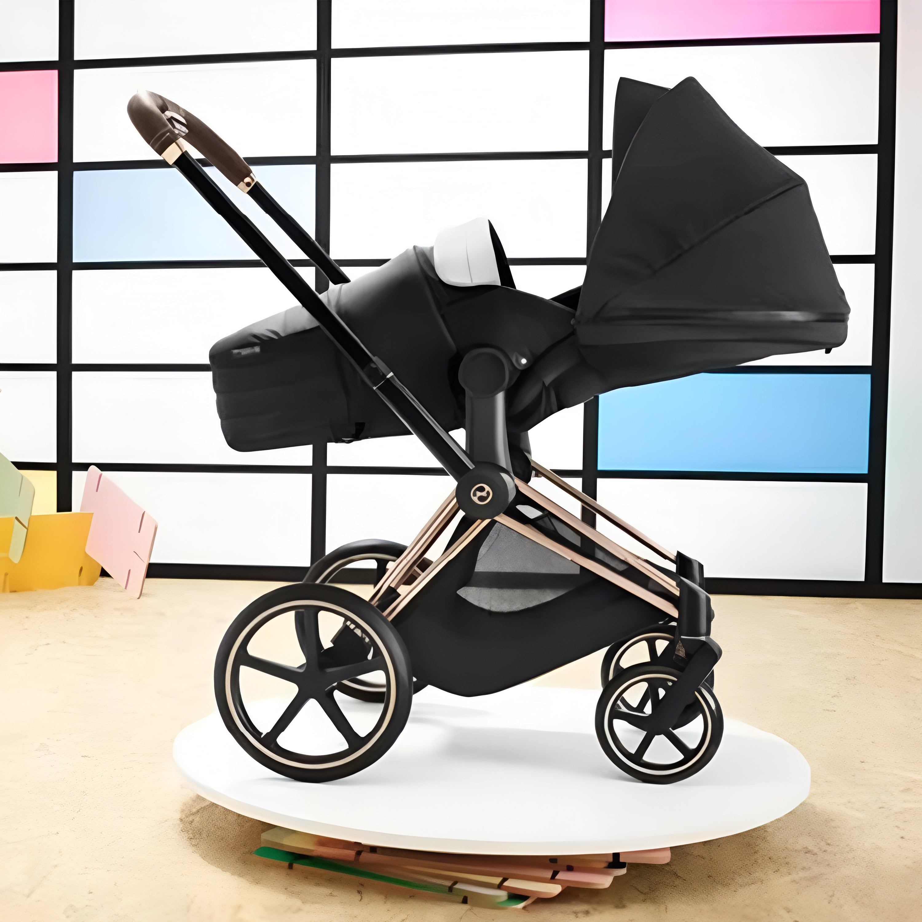 PRIAM Gen 3 Chrome Frame with Autumn Gold Seat Pack + Sirona M2 i-Size