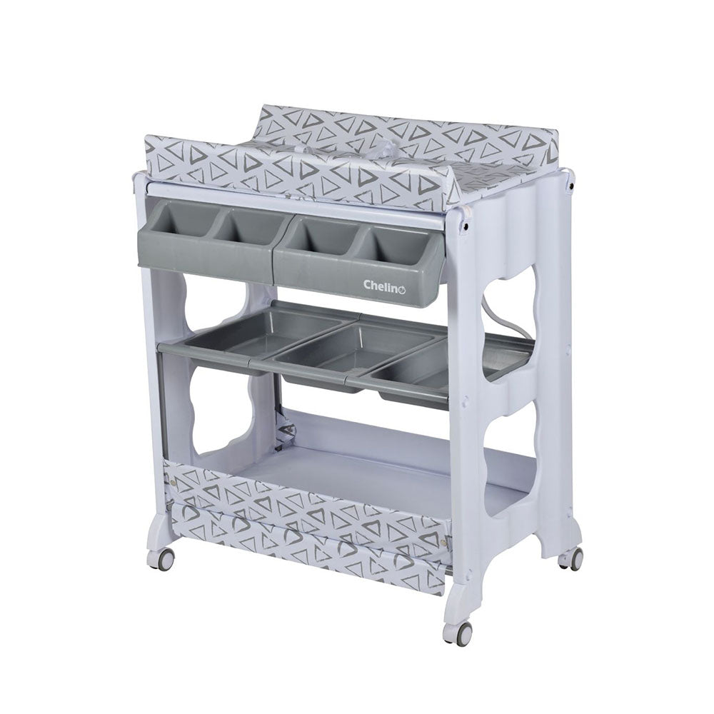 Prima Rossi Bath Unit with storage shelves and baby bath space.