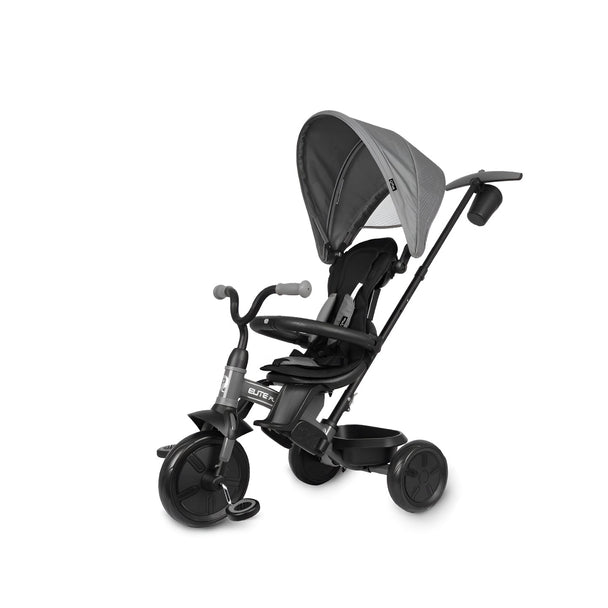 QPlay Elite Platinum Tricycle with Reversing Seat in Grey for Ages 10-72 Months.