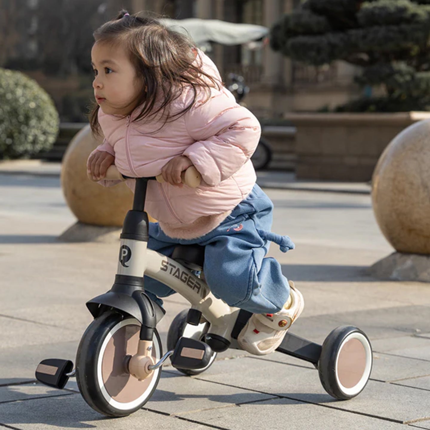 QPLAY Stager 3 IN 1 Tricycle - Black & Gold, Versatile Trike