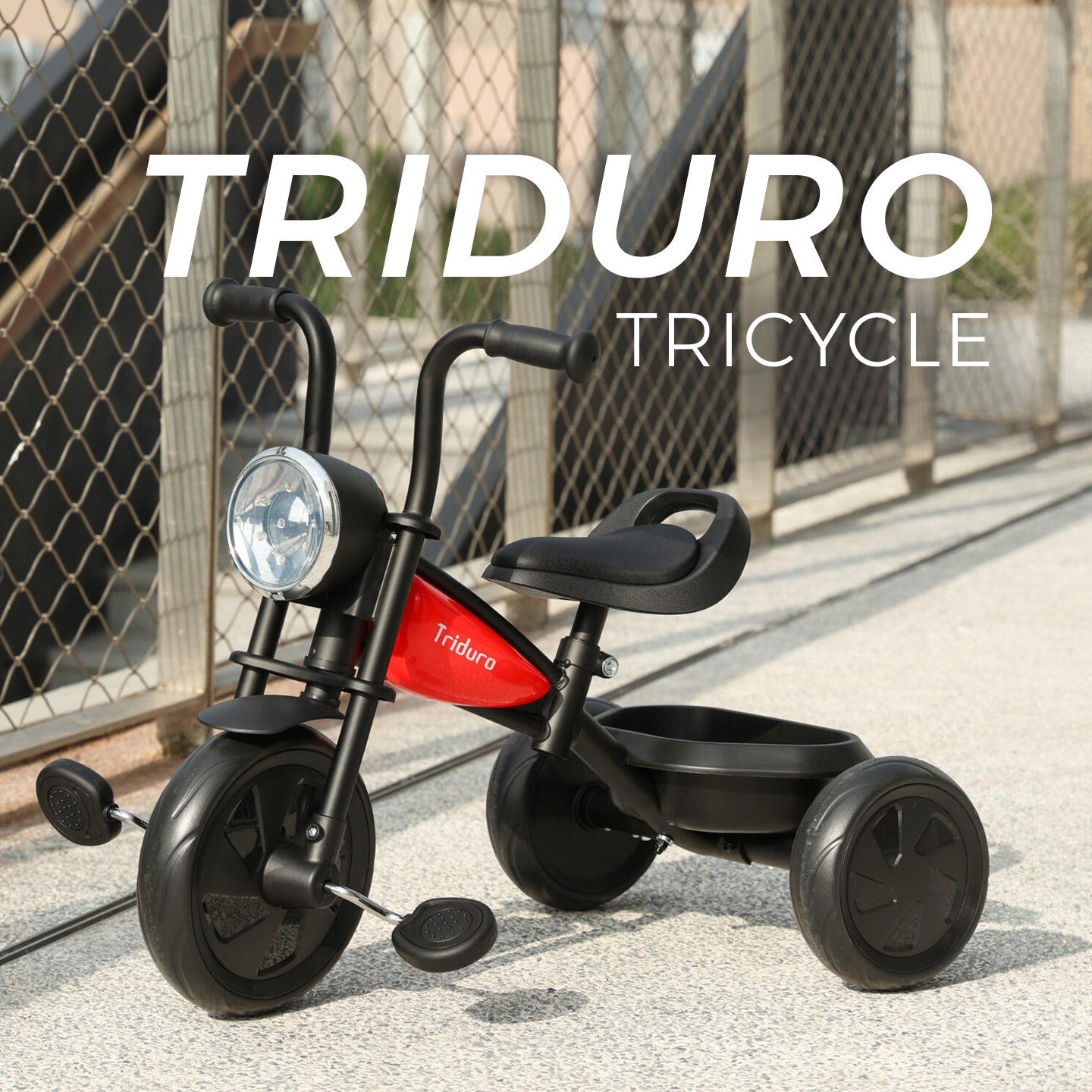 QPLAY Triduro Black Tricycle - Stylish & Safe Ride for Kids