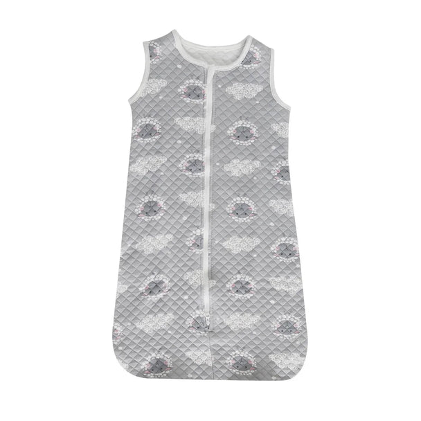 Snuggletime Quilted Cotton Sleep Sack for babies with sheep design and full-length zipper