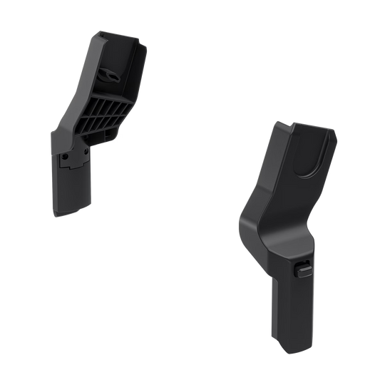 Thule Sleek Car Seat Adapter for Maxi-Cosi infant car seats attached to stroller in gray