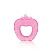 Pink apple-shaped Snookums Cooling Teether toy for babies 3 months+ with textured gel surface for soothing gums and developing fine motor skills