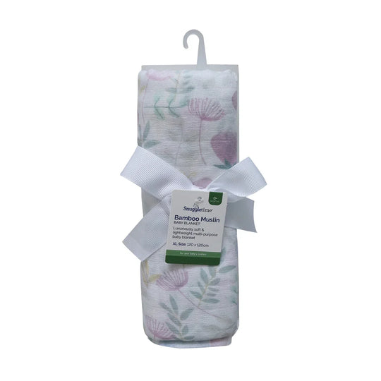 Snuggletime Bamboo Muslin Blanket soft breathable 100% bamboo baby swaddle