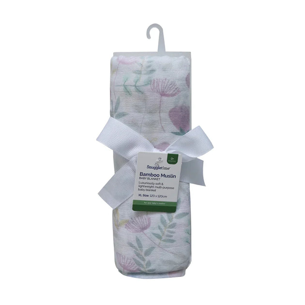 Snuggletime Bamboo Muslin Blanket soft breathable 100% bamboo baby swaddle