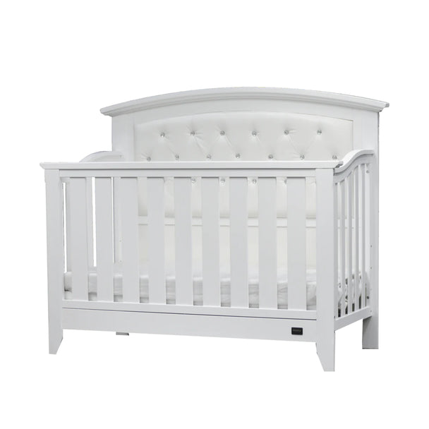 Elegant Sophie Cot with arched headboard and diamond accents, designed for comfort and convenience.