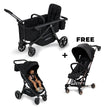 Switch 2 IN 1 Wagon Stroller and free Zippy Stroller combo in black with multi-mode seating and safety features