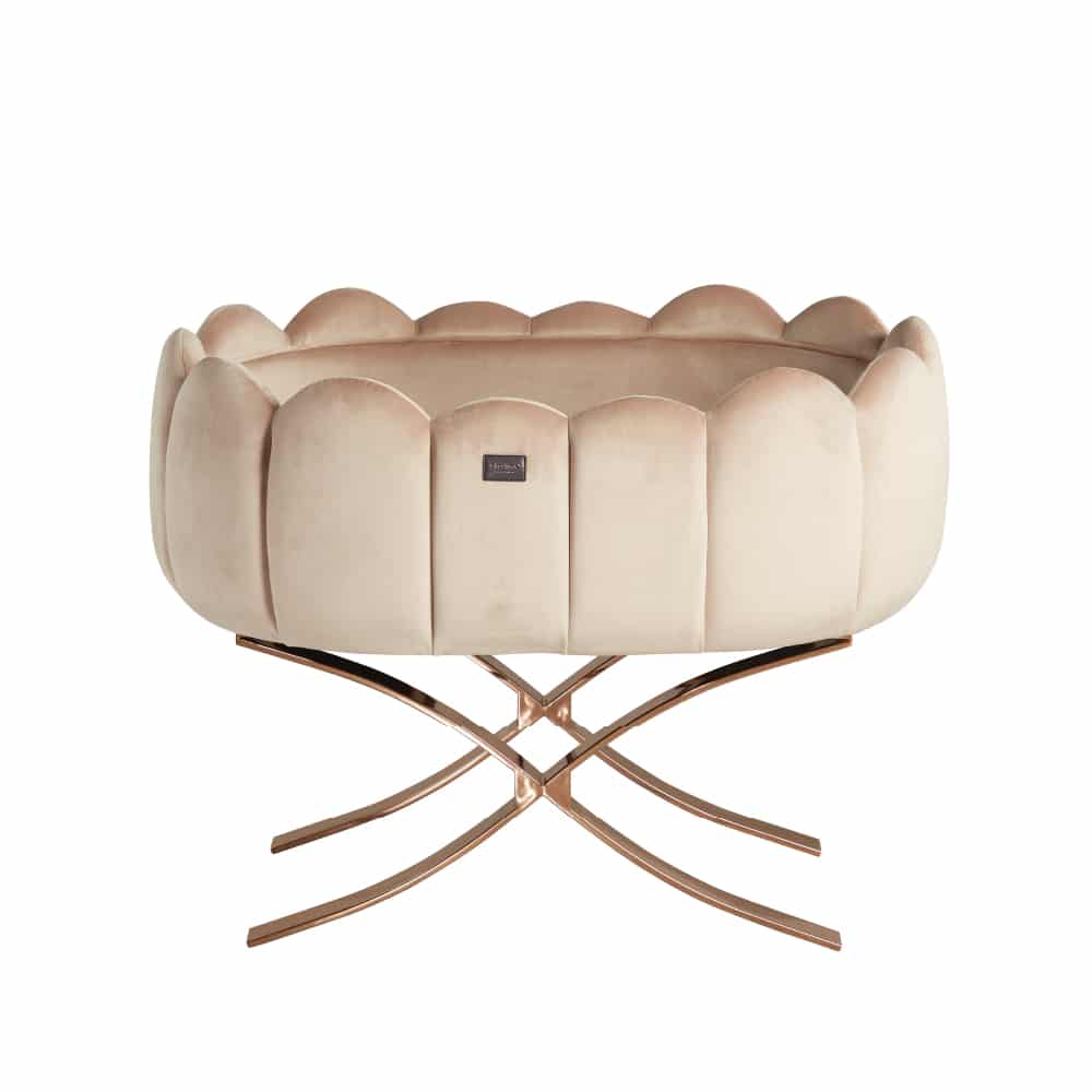 Tulip Cot Cross Legs in rose gold champagne finish.