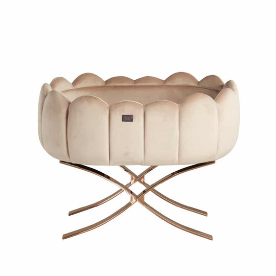 Tulip Cot Cross Legs in rose gold champagne finish.