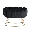 Luxury Tulip Cot Rocker with Shiny Gold Legs in Black Velvet Design.