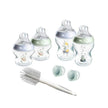 Tommee Tippee Natural Start self-sterilising newborn bottle starter set with bottles, teats, soothers, and cleaning brush