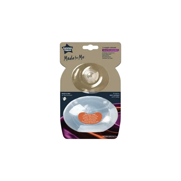 Tommee Tippee Made for Me Nipple Shields x2 with sterilizer case for breastfeeding support and nipple protection