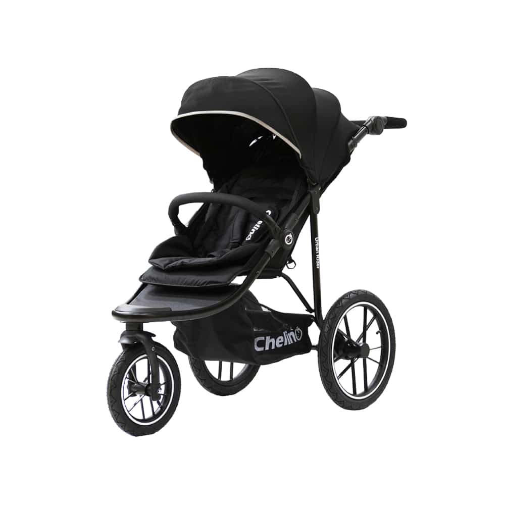 Urban Rider Stroller with large inflatable wheels for off-road adventures.