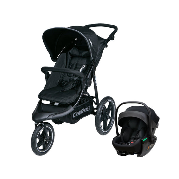 Urban Rider II stroller with Tulip Lux i-Size car seat and large inflatable wheels for off-road use
