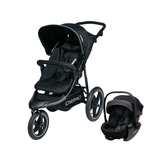 Urban Rider II stroller with Tulip Lux i-Size car seat and large inflatable wheels for off-road use