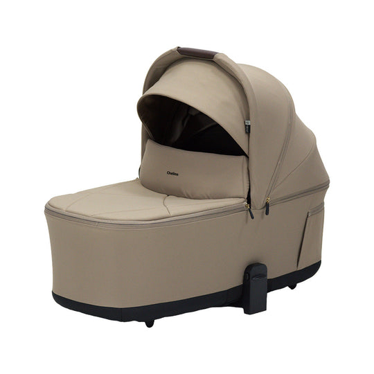 Lunar URBN Lux Carry Cot with plush interior and UPF 50+ canopy, fold-with-stroller design