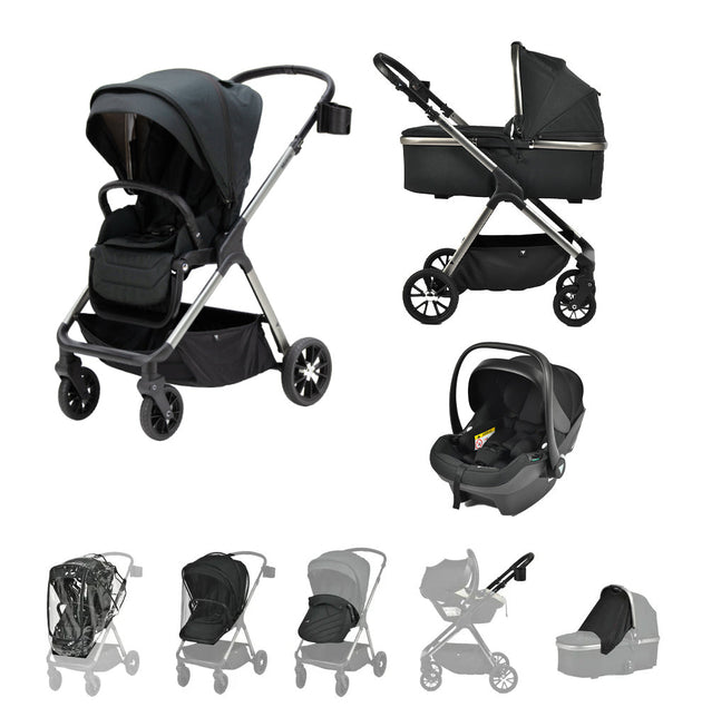 Viano Matrix 3 in 1 Travel System stroller in chrome black and grey for modern families