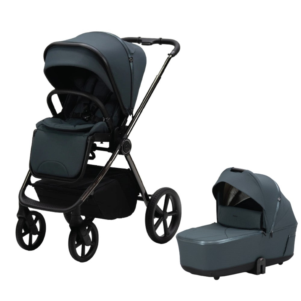 Bella III Black stroller and carry cot 2-in-1 travel system in sleek black
