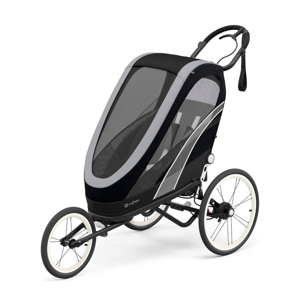 Cybex Zeno multisport running stroller and cabinet combo with cycling kit.