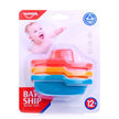 Huanger Bath Toy Boats, 3-piece set for babies, colorful and stackable.
