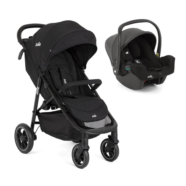Joie Litetrax™ Travel System lightweight stroller with infant car seat in shale color